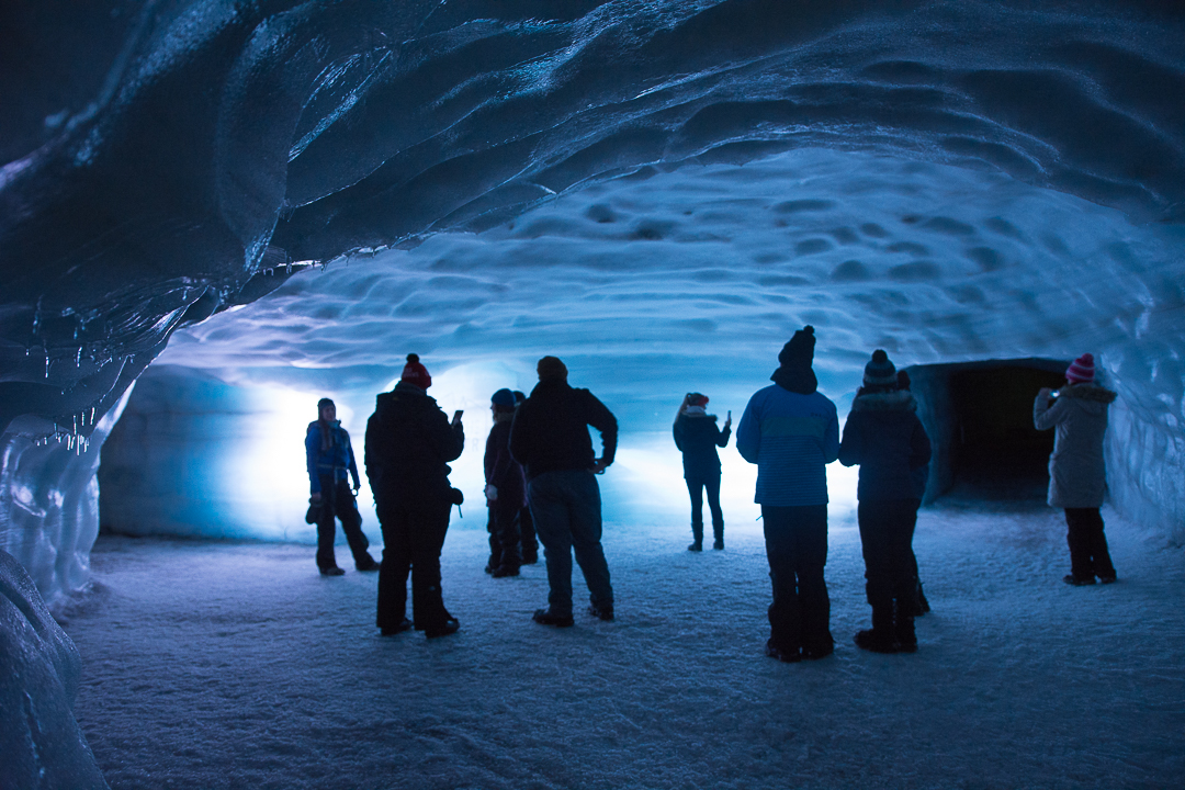 tunel lodowy, lodowiec Langjokull, Islandia